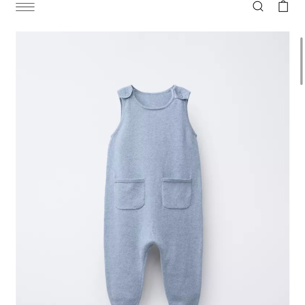 Zara Baby Blue Knit Overalls